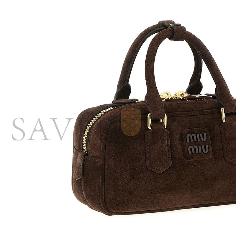 MIU MIU BAULETTO CAMOSCIO PADDED HANDBAG 5BB142 (22*10.5*7.5cm)